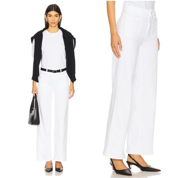 NWT FRAME Le Slim Palazzo Modernist Pocket in White - Picture 1 of 13